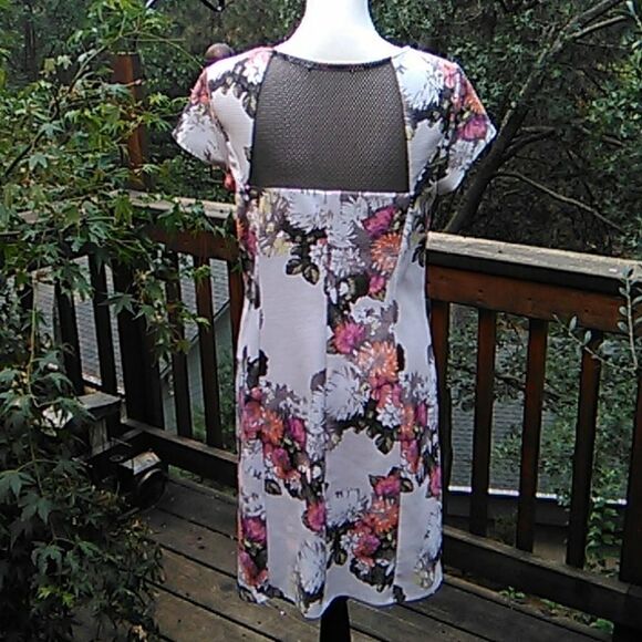 INC International Concepts Sheath Dress with Sheer Net Details - Picture 5 of 10